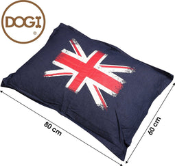 Dogi - Hondenkussen Union Jack - Engelse Vlag - 80x60cm - Hondenmand Donkerblauw