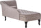 PESSAC - Chaise longue - Taupe - Rechterzijde - Fluweel