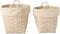 J-Line mand Rechthoekig - imitatiebont/rotan - naturel/beige - set van 2