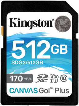 Kingston Canvas Go! Plus - SDXC 512GB - UHS-I - 170MB/s Lezen 90MB/s Schrijven