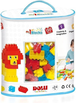 Dolu Bouwen 150 Stenen met Tas -Bouwenset-Mijn eerste bouwblokken -Contructiespeelgoed