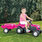 Dolu Eenhoorn Traptractor met Aanhanger Roze/Zwart