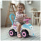 Dolu Loopauto Roze/Wit