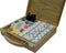 Domino dubbel 12 Mexican Train in houten kist