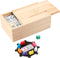 Domino dubbel 12 Mexican train in houten kist