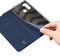 Dux Ducis Hoesje Met Pasjeshouder Geschikt voor Motorola Moto G Pro - Dux Ducis Slim Softcase Bookcase - Donkerblauw