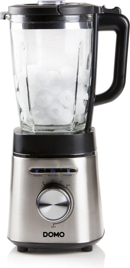 DOMO DO722BL High Speed Blender - Glazen kan - 1,75 L - 1400 W - RVS/zwart