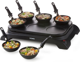 DOMO DO8710W Wokset / Pannenkoekenmaker 2-in-1 - 6 personen - 1000W