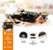 DOMO DO8716W Wok party set - 6 personen - Ook voor pannenkoeken - 1000 W - Houten details