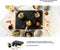 DOMO DO8716W Wok party set - 6 personen - Ook voor pannenkoeken - 1000 W - Houten details