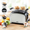DOMO DO959T Broodrooster / Toaster - 2 sleuven - Opwarmrek - RVS