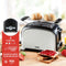DOMO DO959T Broodrooster / Toaster - 2 sleuven - Opwarmrek - RVS