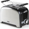 DOMO DO959T Broodrooster / Toaster - 2 sleuven - Opwarmrek - RVS