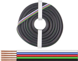 Donau Elektronik 519-010 Draad 5 x 0.25 mm² Zwart, Groen, Rood, Blauw, Wit 10 m