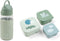 Done by Deer Friends SET drinkbeker met rietje + 3 snackdoosjes - Happy Clouds Green/Elphee Green