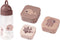 Done by Deer Friends SET drinkbeker met rietje + 3 snackdoosjes - Powder