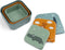 Done by Deer Friends SET drinkbeker met rietje + 3 snackdoosjes - Raffi Mustard/Blue Mix