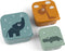 Done by Deer Friends SET drinkbeker met rietje + 3 snackdoosjes - Raffi Mustard/Blue Mix