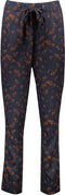 Donkerblauwe pantalon met bloemen