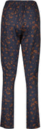 Donkerblauwe pantalon met bloemen