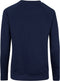 Donkerblauwe sweater met een gouden print van een ketting.