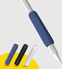 Doodroo Grip Holder for 1st and 2nd generation Apple Pencils - 3 Pieces, White, Blue + Black