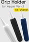 Doodroo Grip Holder for 1st and 2nd generation Apple Pencils - 3 Pieces, White, Blue + Black