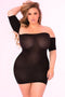 Doorschijnend offshoulder jurkje - XL/3XL