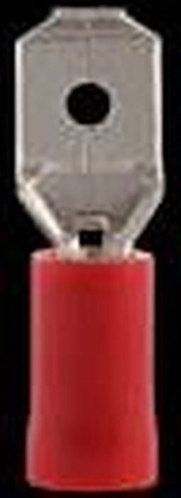 Doos a 100 schuif stekker plat man 6.3 rood