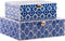 Doos-Juwelenkistje DKD Home Decor Blauw Marineblauw Hout 24 x 20 x 8 cm (2 Stuks)