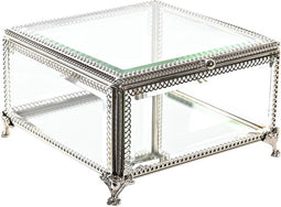 Doos-Juwelenkistje DKD Home Decor Kristal Metaal (16 x 16 x 10 cm)