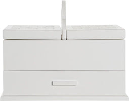 Doos-Juwelenkistje DKD Home Decor Kristal Wit Ivoor Hout MDF 30 x 17 x 24 cm