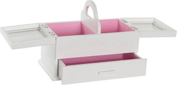 Doos-Juwelenkistje DKD Home Decor Kristal Wit Licht Roze Hout MDF (30 x 17 x 24 cm)