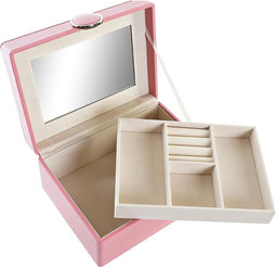 Doos-Juwelenkistje DKD Home Decor Roze PU Hout MDF (17 x 13 x 8,5 cm)