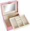 Doos-Juwelenkistje DKD Home Decor Roze PU Hout MDF (23 x 17 x 10 cm)