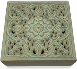 Doos-Juwelenkistje Versa Mandala Hout MDF (20 x 7 x 20 cm)