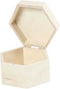 Doos zeshoek hout creotime 12x7cm - 8 stuks