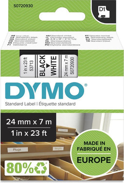 DYMO D1 - Zelfklevende etiketten - Zwart op Wit - 24 mm x 7 m (1 stuk)