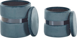 DORIS - Poef - Blauw - Fluweel