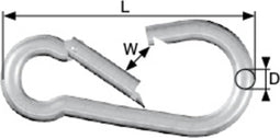dörner + helmer 4815034 Karabijnhaak Ø 4 mm, verzinkt 40 mm 20 stuk(s)