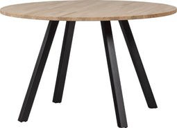 WOOOD Tablo Tafel Rond met 2-Standen Poot - Eiken/Metaal - 75x120x120