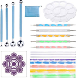 Dotting Tools 20 delig Mandala - Dotting Nail Art penselen voor Dot Painting - Mandala dotting inclusief Sjablonen EarKings