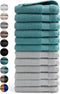 DoubleDry Handdoek Hotel Collectie - 12 stuks - 50x100 - 6x denim blauw & 6x licht grijs