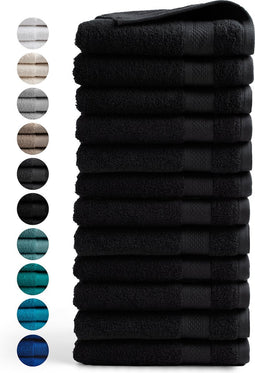 DoubleDry Handdoek Hotel Collectie - 12 stuks - 50x100 - zwart