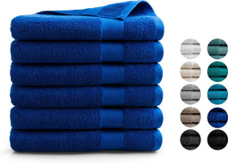 DoubleDry Handdoek Hotel Collectie - 6 stuks - 70x140 - klassiek blauw