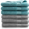 DoubleDry Handdoek Hotel Collectie - set van 6 stuks - 70x140 - 3x denim blauw & 3x licht grijs