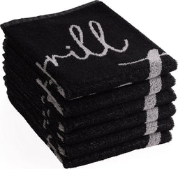DoubleDry Luxe Keukendoeken Set - 6 Stuks - 50x50 cm - 100% Katoen - Hoge Absorptie & Duurzaam - Grill Master - Zwart
