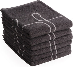 DoubleDry Luxe Keukendoeken Set - 6 Stuks - 50x50 cm - 100% Katoen - Hoge Absorptie & Duurzaam - Hip Bestek - Grijs
