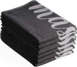 DoubleDry Luxe Theedoeken Set - 6 Stuks - 50x70 cm - 100% Katoen - Hoge Absorptie & Duurzaam - Grill Master - Zwart