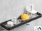 Doucherek 55cm - Zwart - Badkamerplank - Planchet - RVS - Wastafel Glas - Wandplank Badkamer - Sanitair